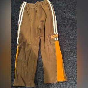 Adidas Kids Brown and Orange Track Pants